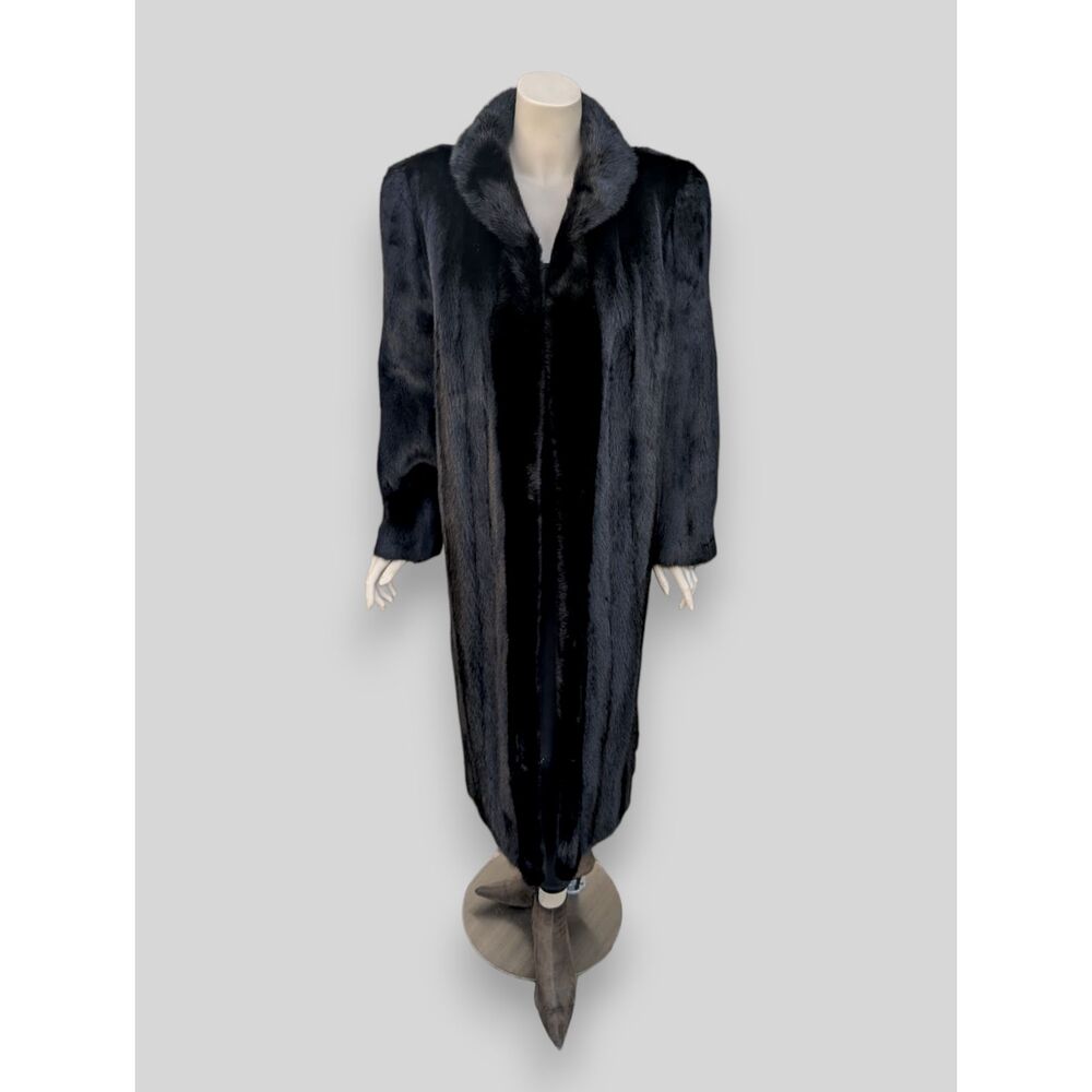 Black Dyed Saga Mink Coat -Large